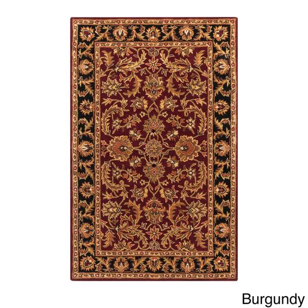Shop Hand Tufted Ollie Traditional Border Rug Overstock 9466643 8 X 11 Red