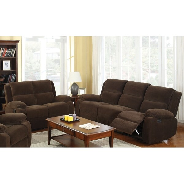 Furniture of America Lood Transitional Brown 2-piece Reclining Sofa Set