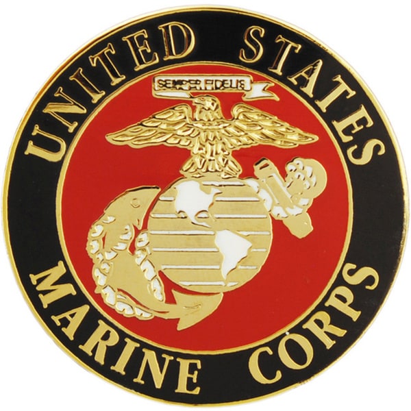 Shop United States Marine Corps Round Logo Pin - On Sale - Free ...