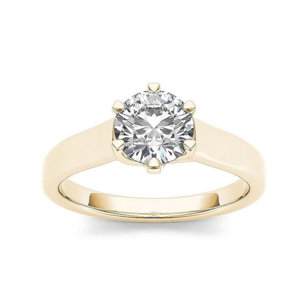 Shop De Couer 14k Yellow Gold 1ct TDW Diamond Solitaire Engagement Ring ...