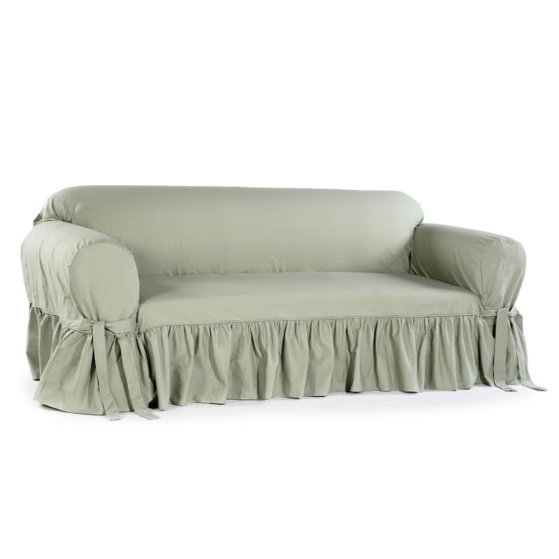 Ruffled Cotton Sofa Slipcover