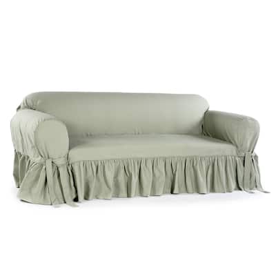 Ruffled Cotton Sofa Slipcover