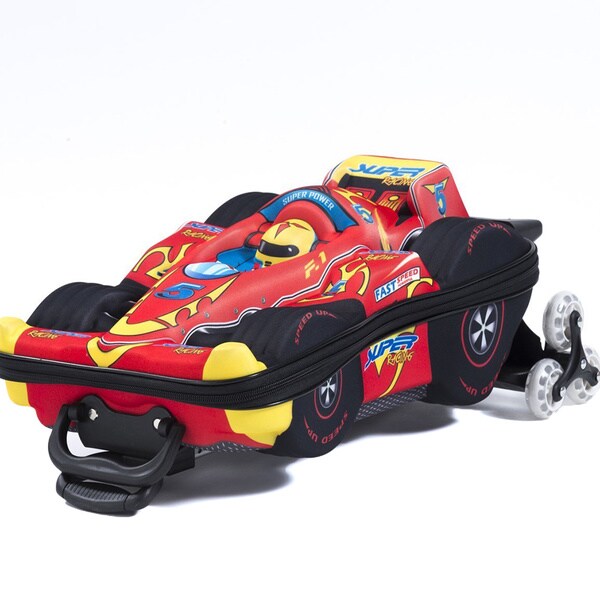 Maxi's Designs Children's 3D Super Power F1 3-wheel Rolling Suitcase