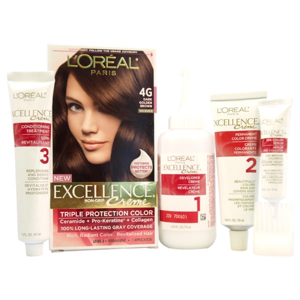 Shop L'Oreal Paris Excellence Creme Pro-Keratine #4G Dark 