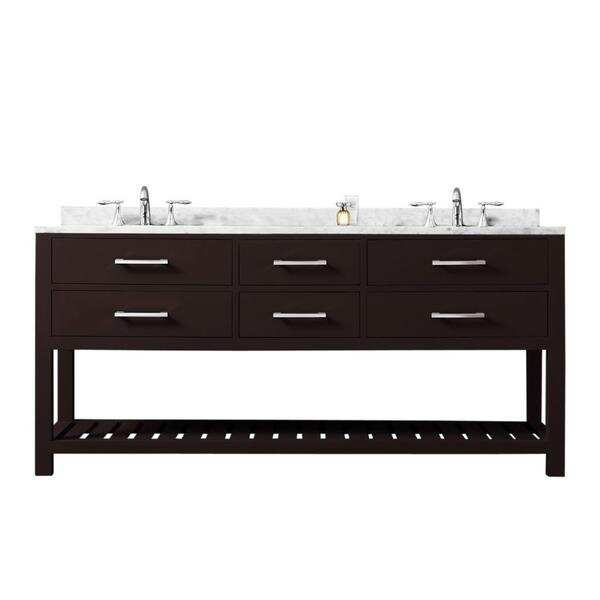 Water Creation Madalyn 72 inch Espresso Double Sink Bathroom Vanity