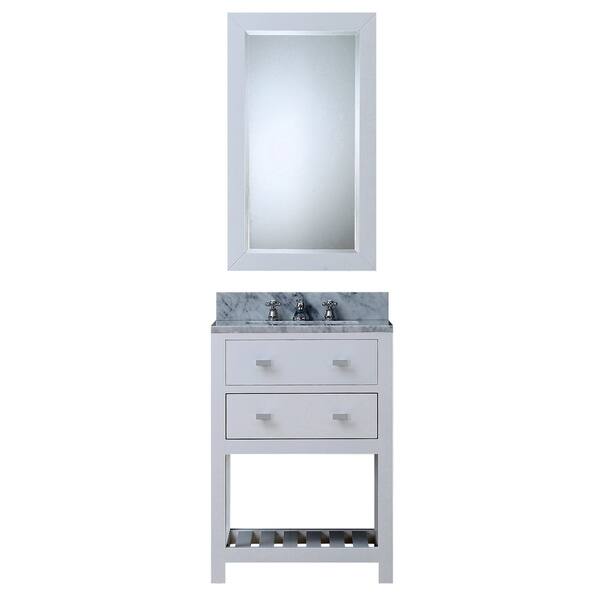 Water Creation Madalyn 24inch Solid White Single Sink Bathroom Vanity