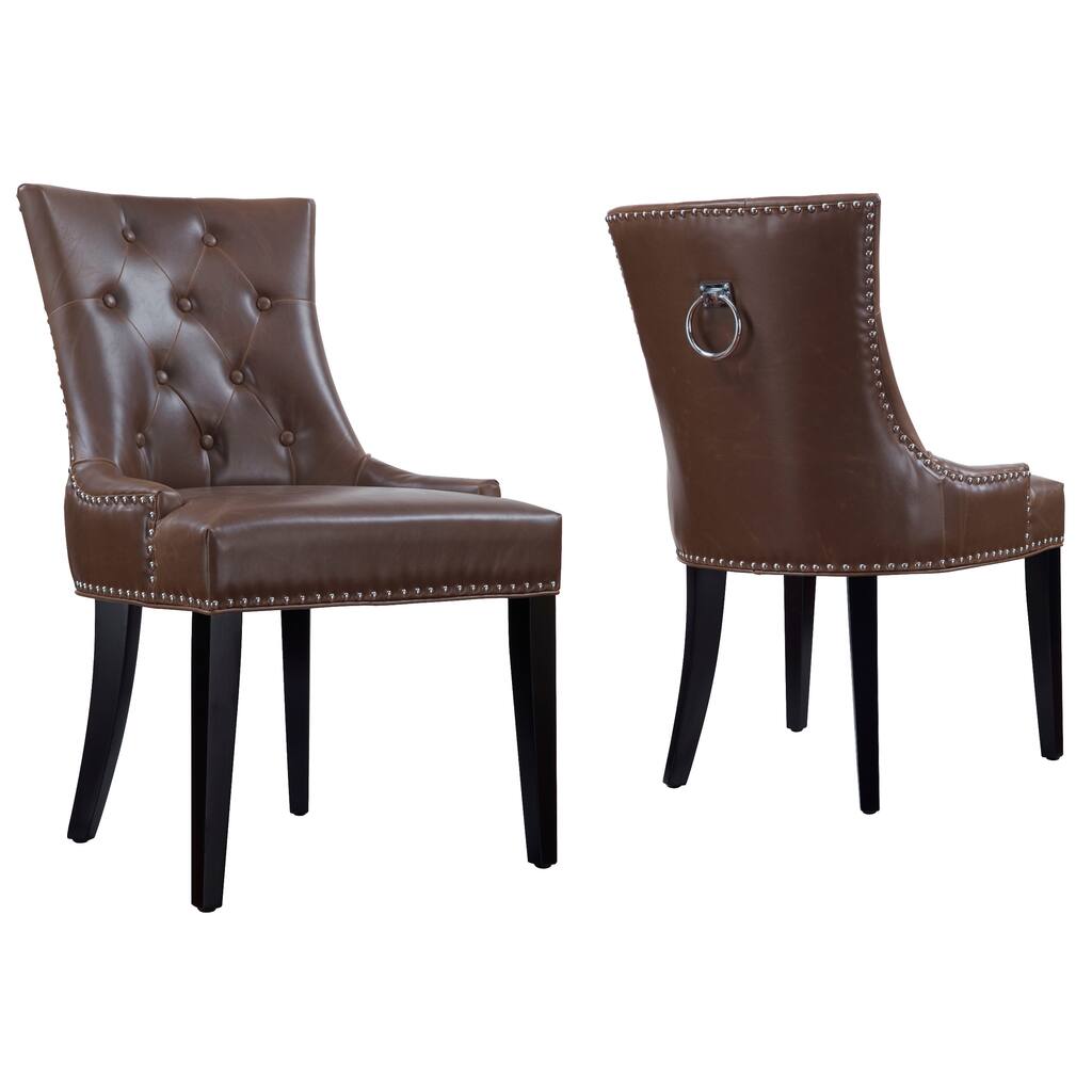 Dallas Antique Brown Leather Dining Chair