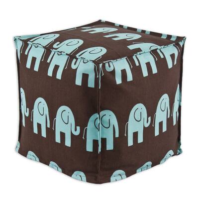 Ele Kelso French Blue Zippered Beads Pouf