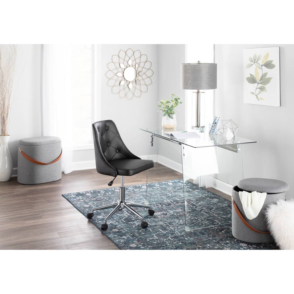 Glacier Modern Glass Home Office Desk