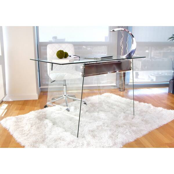 Shop Glacier Modern Glass Home Office Desk Overstock 9467879