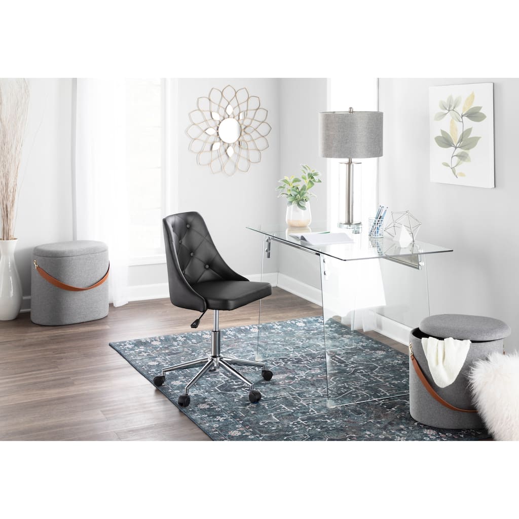 Glacier Modern Glass Home Office Desk