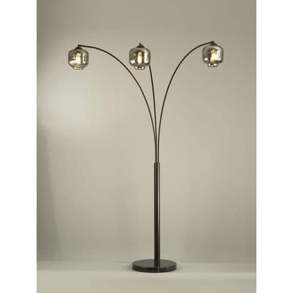 Nova Lighting Thomas 3-Light Arc Lamp with Old-Style Edison Bulbs - Bed ...