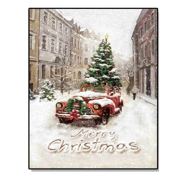 Shop 'Vintage Christmas Tree Car' Lighted Canvas Art  Free Shipping On