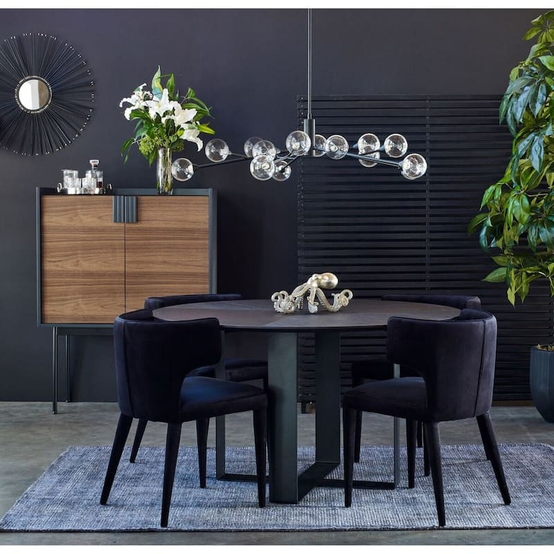 Aurelle Home Dallek Black Wood Screen