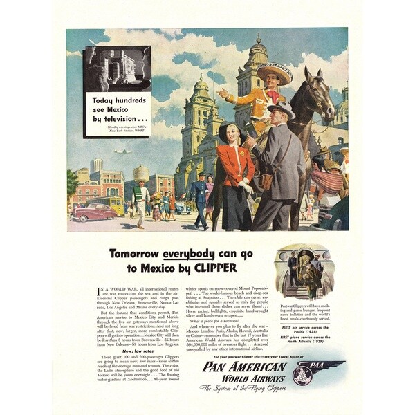 Marmont Hill Art Collective 'Mexico Clipper Ad' Fine Art Canvas Print - Multi-color