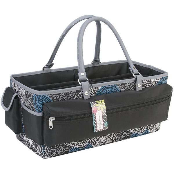 Mackinac Moon Open Top Extra Long Tote-Teal, White, Black - Overstock ...