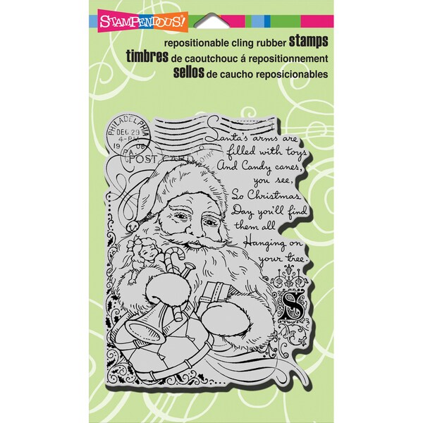 Stampendous Christmas Cling Rubber Stamp 4X6 Sheet Santa Collage