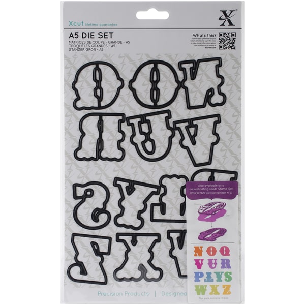 Xcut A5 Die Set Carnival Alphabet N Through Z   Shopping