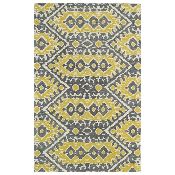 Shop Handtufted de Leon Boho Yellow Rug (9'0 x 12'0) On Sale Free