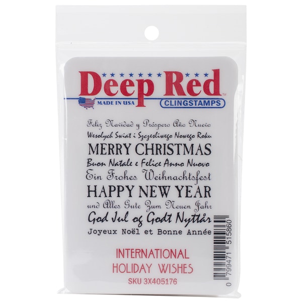 Deep Red Cling Stamp 2X2 International Holiday Wishes   16657930