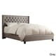 preview thumbnail 7 of 13, Naples Wingback Button Tufted Upholstered King Bed by iNSPIRE Q Artisan Platform Bed- Grey Linen