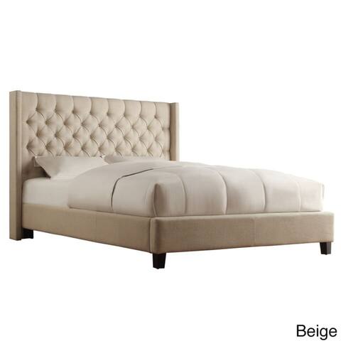 Naples Wingback Button Tufted Upholstered King Bed by iNSPIRE Q Artisan