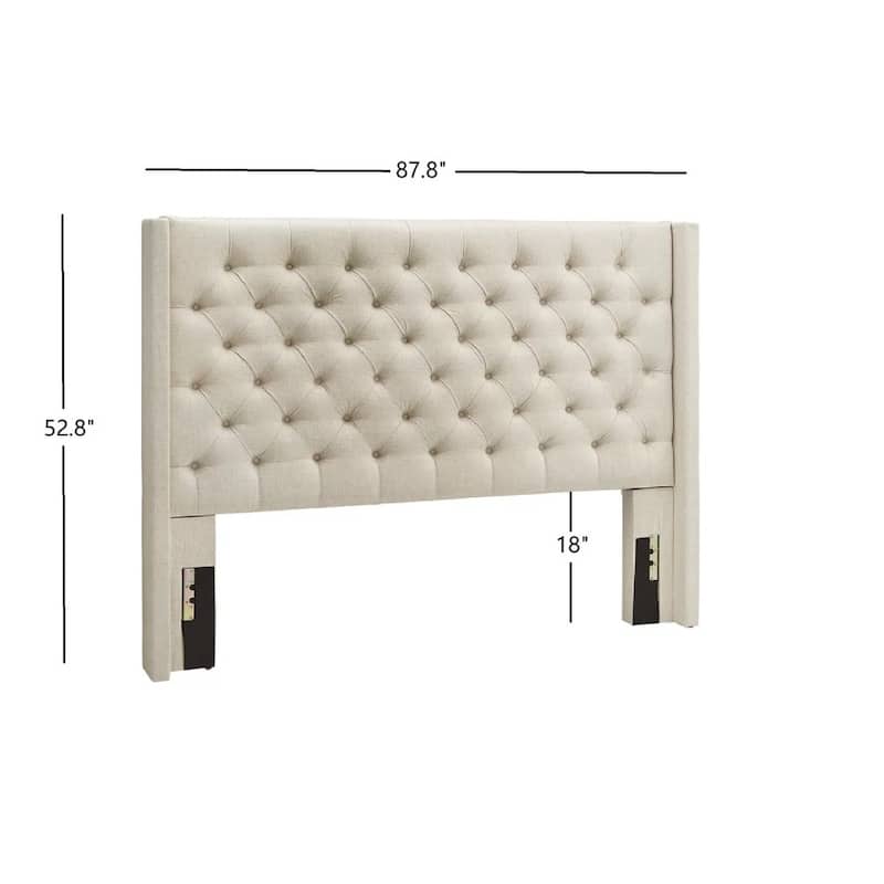 Naples King-size Wingback Button-tufted Headboard by iNSPIRE Q Artisan