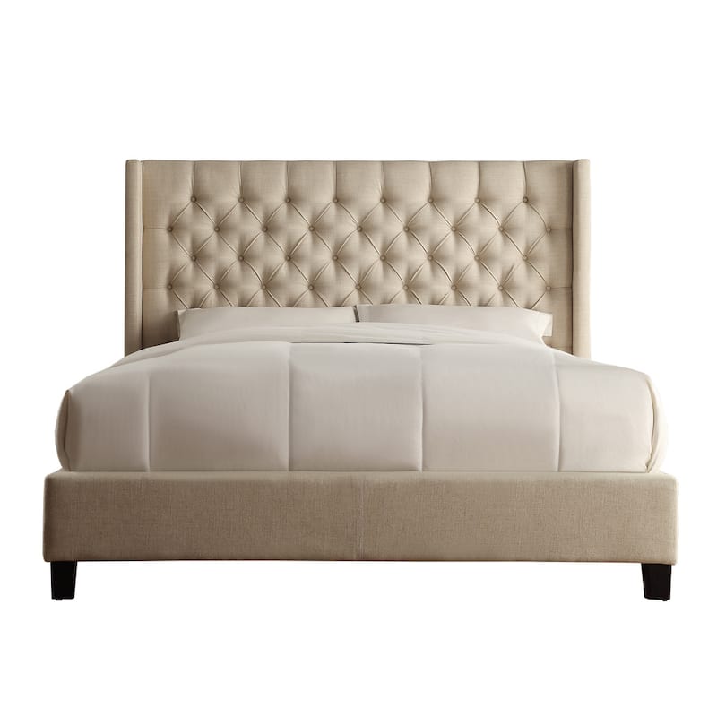 Naples Wingback Button Tufted Upholstered Bed by iNSPIRE Q Artisan