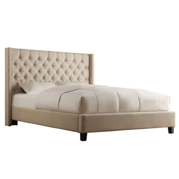 Naples Wingback Button Tufted Upholstered Bed by iNSPIRE Q Artisan