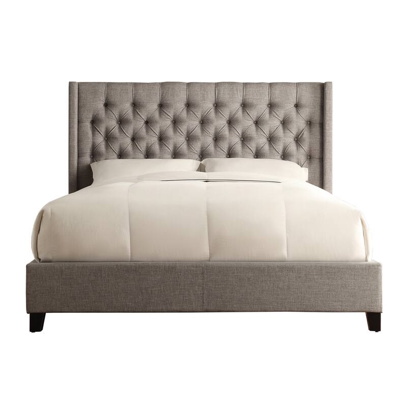 Naples Wingback Button Tufted Upholstered Full Bed by iNSPIRE Q Artisan