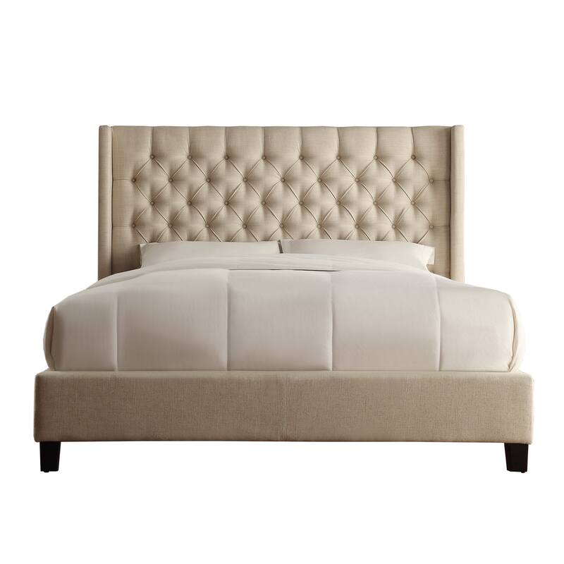 Naples Wingback Button Tufted Upholstered Full Bed by iNSPIRE Q Artisan