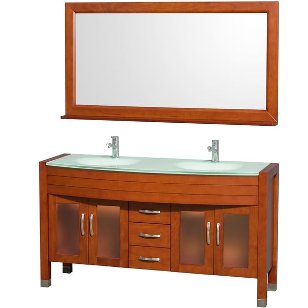 Wyndham Collection Daytona 60-inch Cherry Double Bathroom Vanity