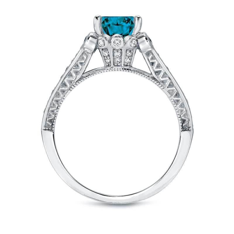 Auriya Modern 1 1/4ctw Blue Diamond Engagement Ring 14k Gold