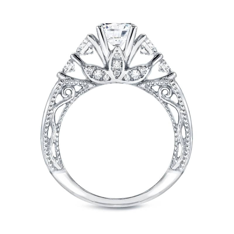 Auriya Vintage 2 carat TW Round 5-Stone Diamond Engagement Ring 14k White Gold Certified