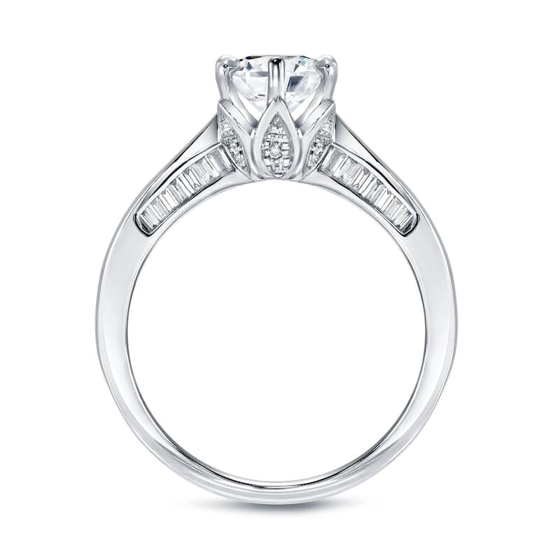 Auriya 1 carat TW Certified Round Diamond Engagement Ring 14k White Gold (H-I, SI1-SI2)