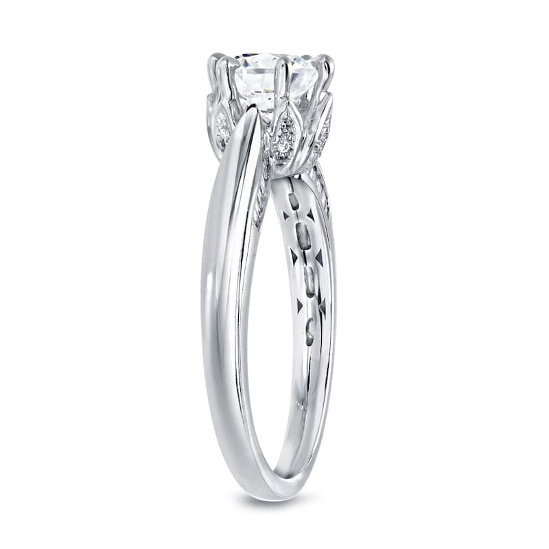 Auriya 1 carat TW Certified Round Diamond Engagement Ring 14k White Gold (H-I, SI1-SI2)
