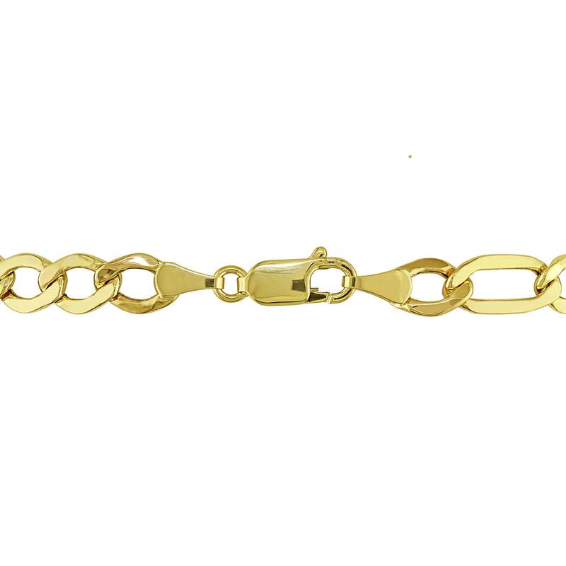 Miadora 10k Yellow Gold Men's Figaro Chain Link Bracelet - 9 in x 7 mm