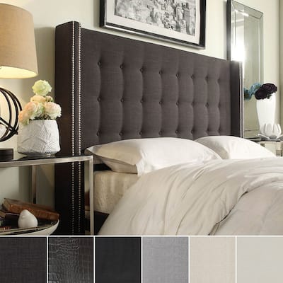 Marion Nailhead Wingback Tufted King Size Headboard by iNSPIRE Q Bold