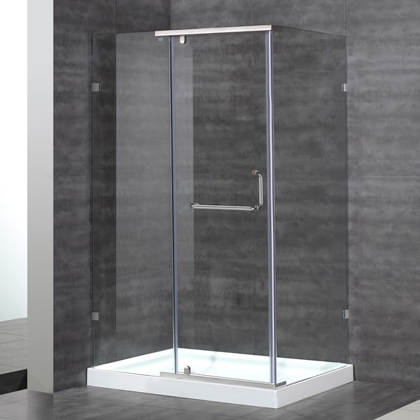 Aston 48 x 35 SEN975 Semi Frameless Shower Enclosure in Stainless