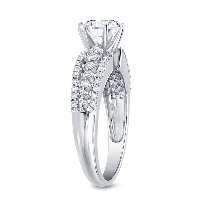 Auriya Modern 1 2/5ct TDW Round Diamond Engagement Ring 14k White Gold (H-I, SI1-SI2)