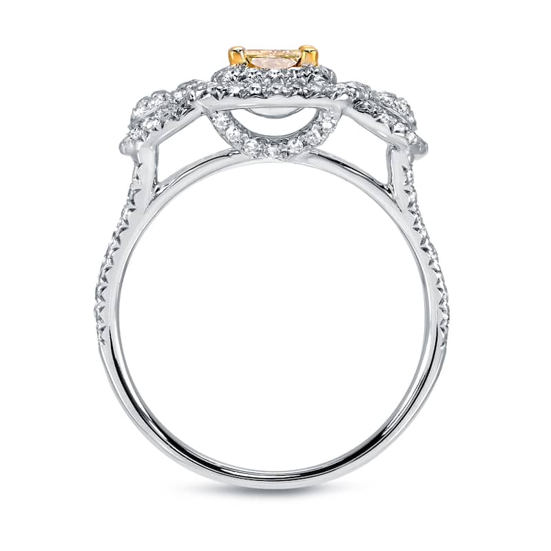 Auriya 14k White Gold 1ct TDW Fancy Yellow Radiant Cut Diamond Ring (H-I, SI1-SI2)