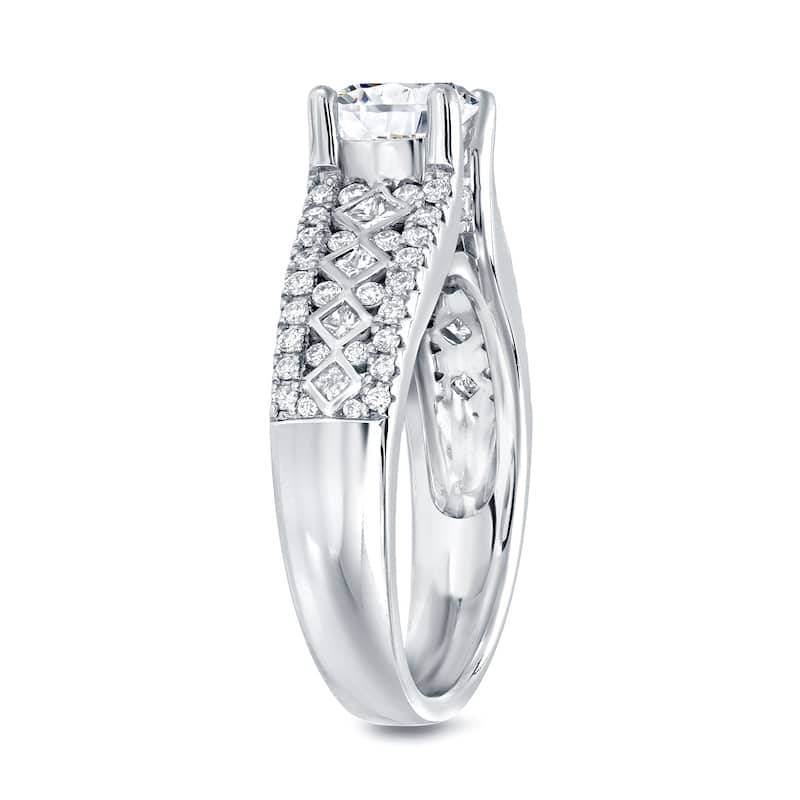 Auriya Unique Modern 1 3/4ct TDW Round Diamond Engagement Ring 14k White Gold