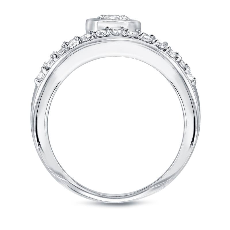 Auriya Split Shank 1ct TDW Round Diamond Engagement Ring 14k White Gold