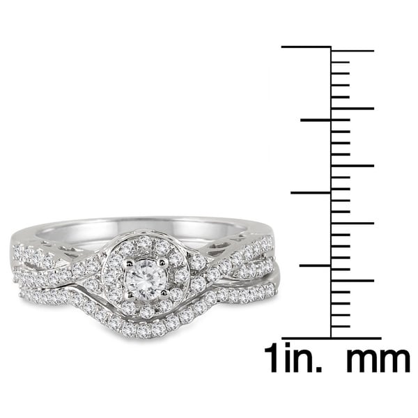 10k White Gold 3/4ct TDW Split-shank Diamond Bridal Ring Set