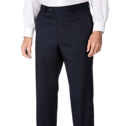 Palm Beach Men's Big & Tall Navy Flat-front Dress Pants