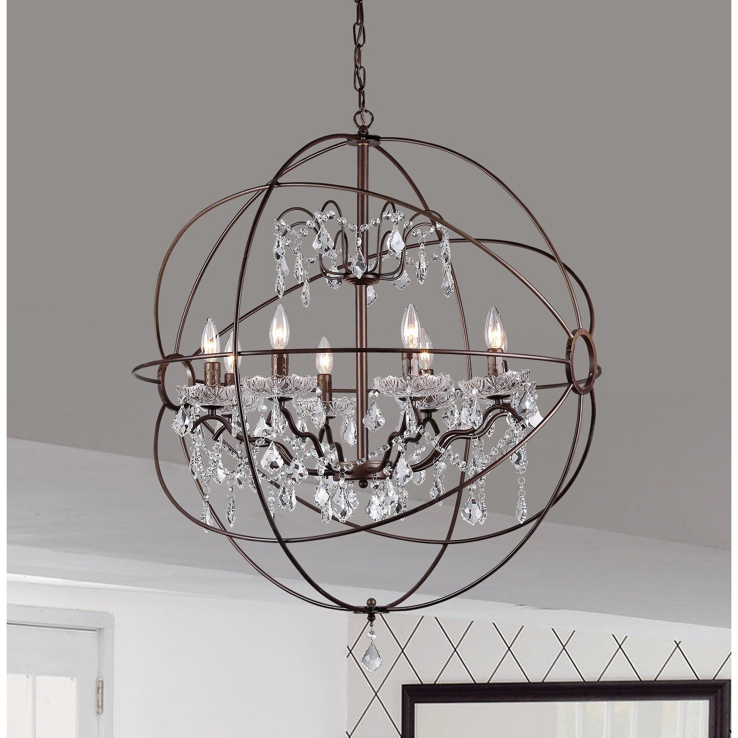 Edwards Antique Bronze 32-inch Chandelier (Antique Bronze) - Chandeliers For Bedrooms by Overstock.com