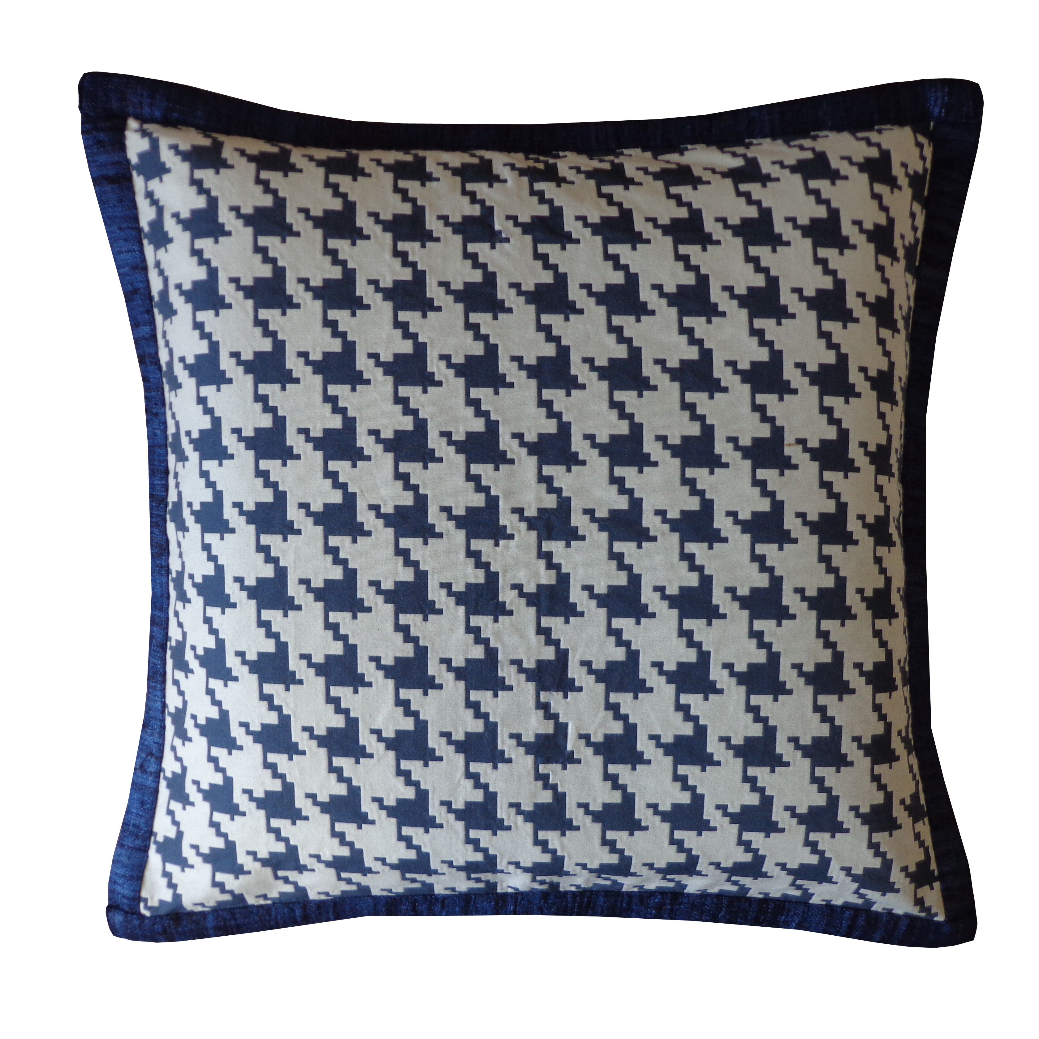 Handmade Blue Houndstooth Cotton Pillow Blue eBay