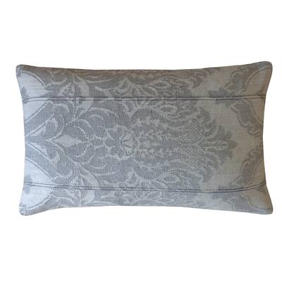Jiti Grey Ghost Damask Cotton Pillow