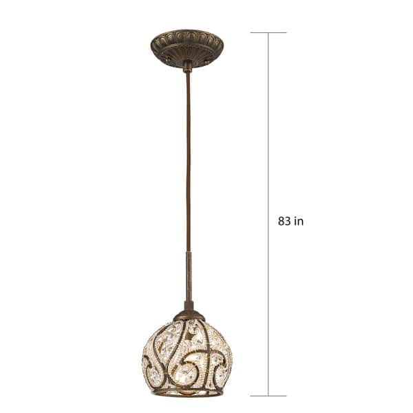 Elk Lighting Elizabethan Dark Bronze Scrollwork Crystal 1 Light Pendant Elk Lighting Elizabethan Dark Bronze Scrollwork Crystal 1 Light Pendant