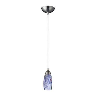 Elk Home Milan Satin Nickel With Multicolored Glass 1 Light Pendant